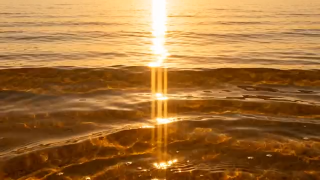夕阳下波光粼粼的海面2187#横屏 
