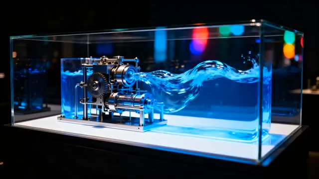 透明展示盒内机械装置528#横屏 