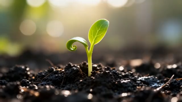 土壤中幼苗生长特写5194#横屏 