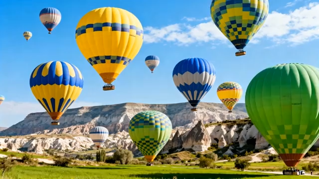 土耳其热气球空中飞行场景3494#横屏 
