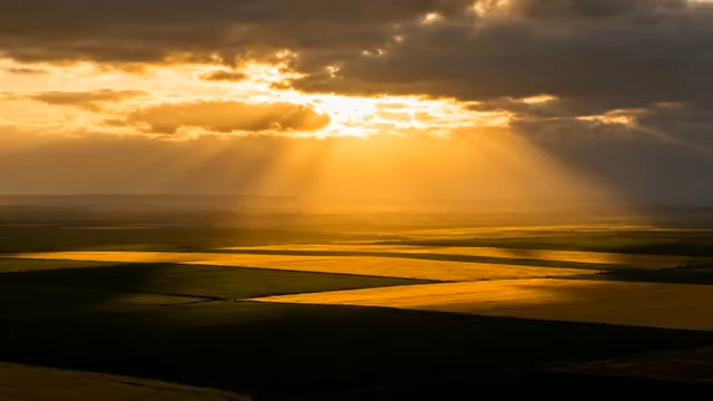 田野日落阳光全景1021#横屏 