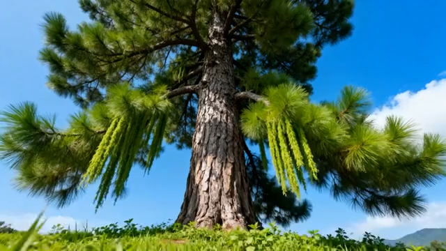 挺拔松树蓝天背景素材553#横屏 