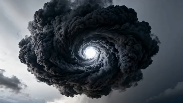 天空中巨大漩涡状乌云素材4500#横屏 