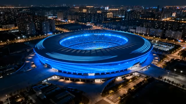 体育场夜景鸟瞰全景380#横屏 