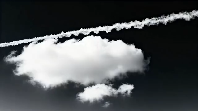 天空中白云与飞机尾迹素材2158#横屏 