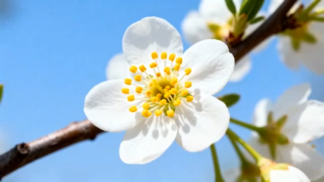 特写白色花朵绽放画面1228#横屏 