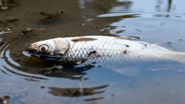 水中死鱼特写素材1392#横屏 