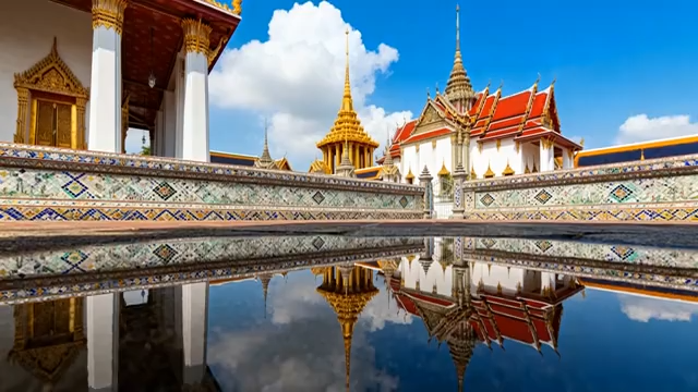 泰国寺庙建筑及倒影景观2460#横屏 