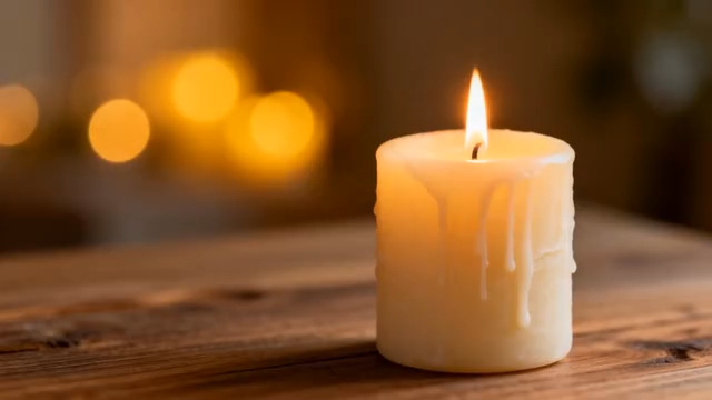  燃烧的蜡烛特写素材1356#横屏 	 