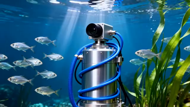 水下设备与游动鱼群画面133#横屏 