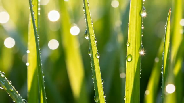  清晨带露珠的绿色草地385#横屏 	 - 