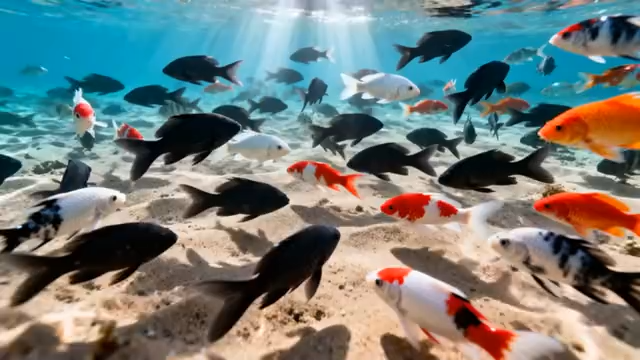 水下鱼群游动画面5348#横屏 