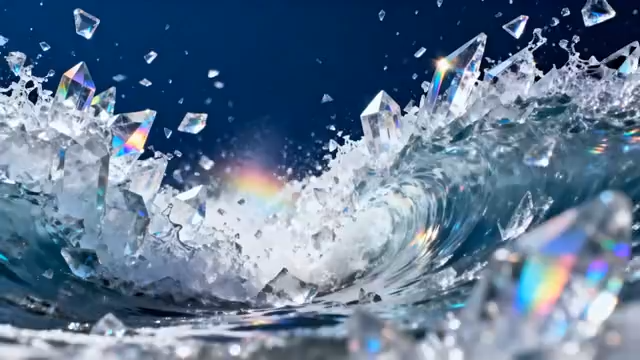 水晶海浪冲击画面4027#横屏 