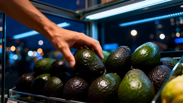 手挑选牛油果的素材76#横屏 