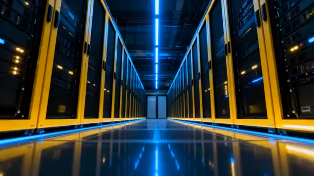 数据中心服务器机房内部3879#横屏 