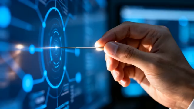 手指触碰科技感虚拟界面4552#横屏 