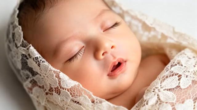 熟睡中的新生婴儿802#横屏 