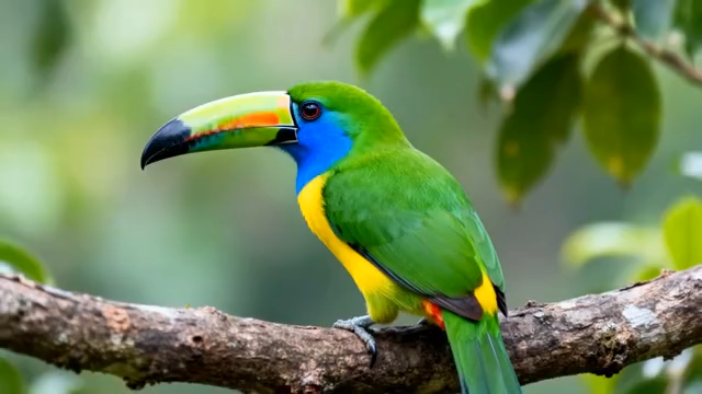 树枝上的彩色巨嘴鸟405#横屏 