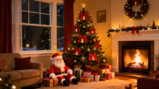 室内圣诞老人与圣诞树场景5024#横屏 