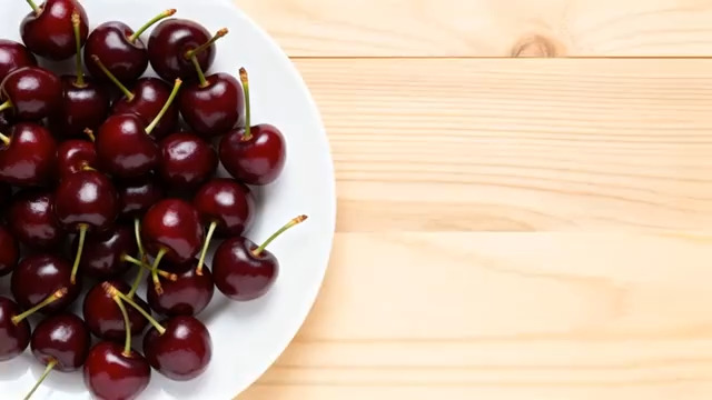  盘中新鲜樱桃特写(1)951#横屏 	 