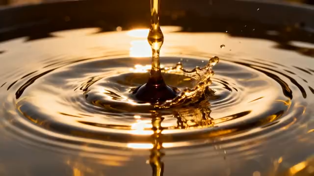 食用油滴落特写素材3862#横屏 