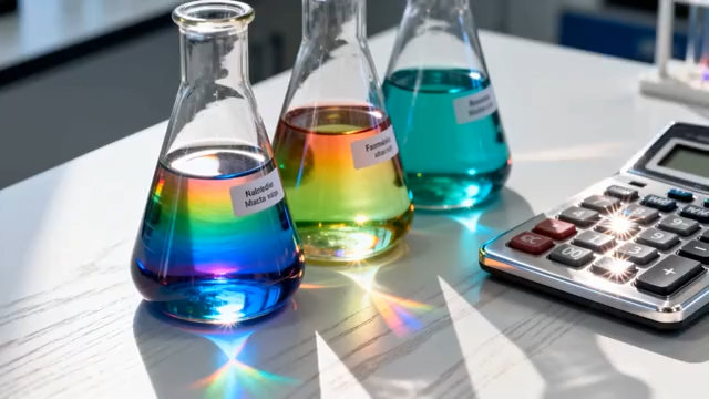 实验室锥形瓶彩色液体实验3095#横屏 