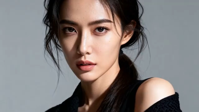  女性模特近景特写1247#横屏 	 