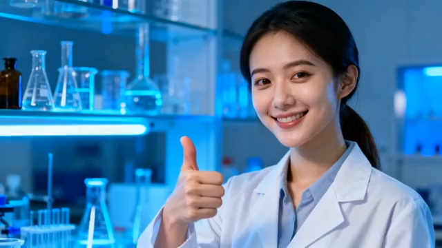 实验室科研人员竖大拇指899#横屏 