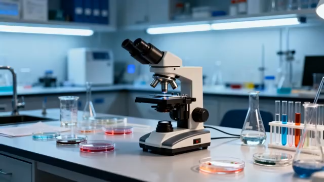 实验室显微镜及实验器皿素材2911#横屏 