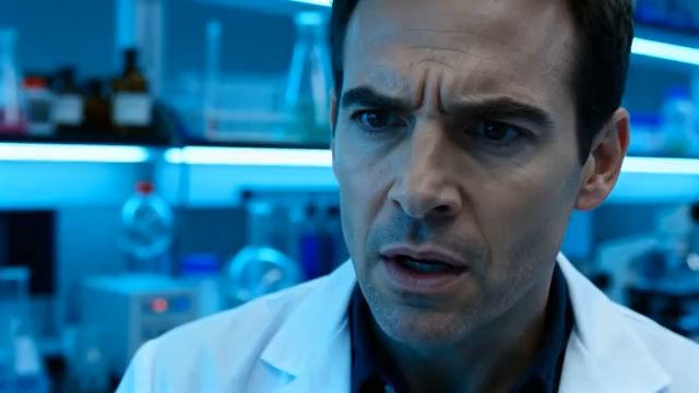 实验室中男士说话特写2517#横屏 