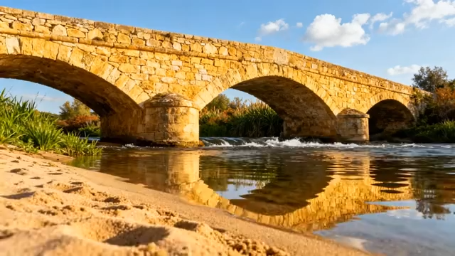 石拱桥横跨河流风景1133#横屏 