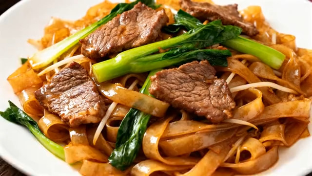  牛肉炒河粉美食素材75#横屏 	 