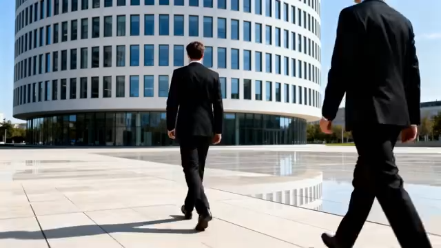 商务人士行走现代建筑前2342#横屏 