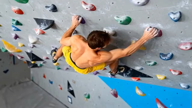  男子攀岩运动素材1047#横屏 	 -