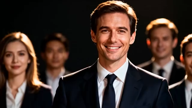 商务人士团队合影4828#横屏 