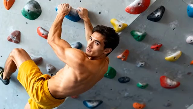  男子室内攀岩姿态389#横屏 	 -