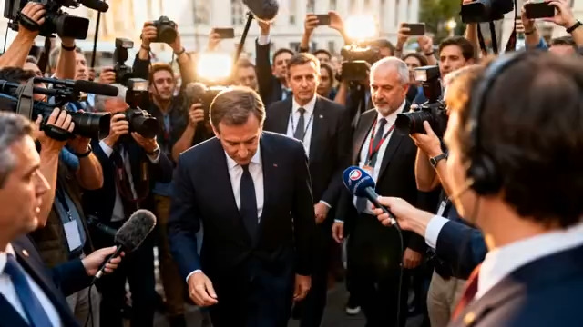  男子被媒体记者围堵采访2894#横屏 	 - 