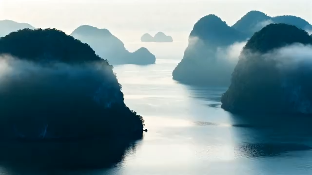 山水云雾自然风光全景4733#横屏 