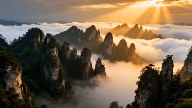 山峦云海日出景观4440#横屏 