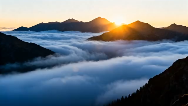 山间云海日出景象1440#横屏 