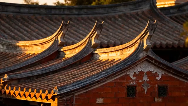  闽南古建筑屋顶特写素材2712#横屏 	 