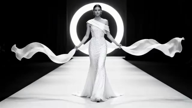  模特走秀展示时尚礼服1006#横屏 	 