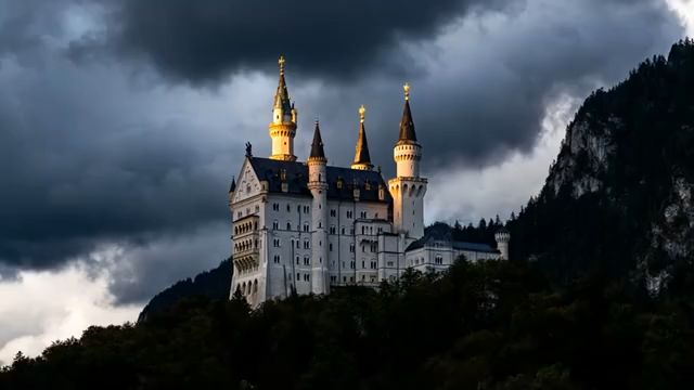 山间城堡乌云下景象2149#横屏 