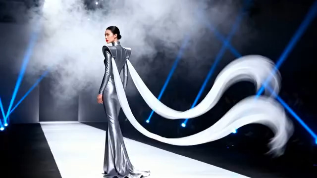  模特舞台走秀时装秀素材1651#横屏 	 