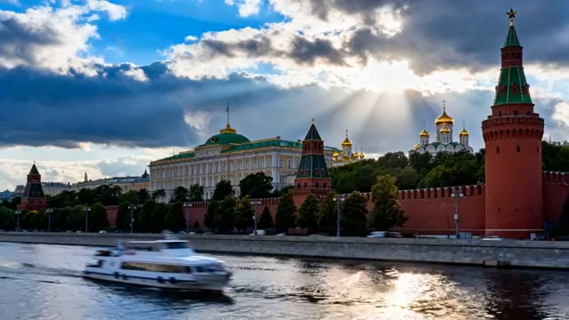  莫斯科河畔克里姆林宫风光2393#横屏 	 