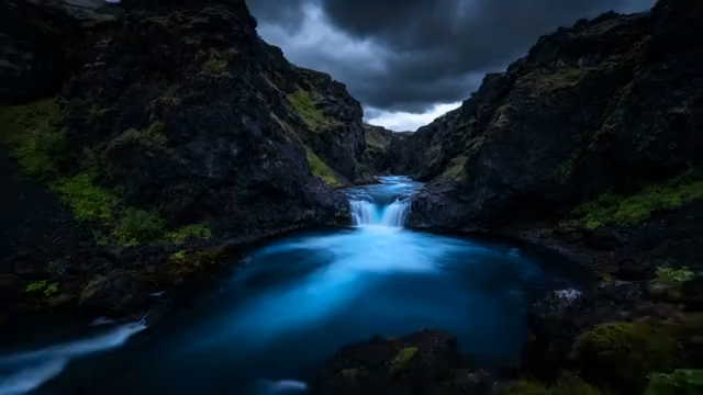 山间河流自然景观1494#横屏 