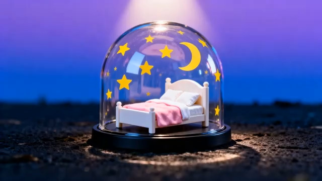  梦幻星空主题玻璃罩内小床素材2078#横屏 	 