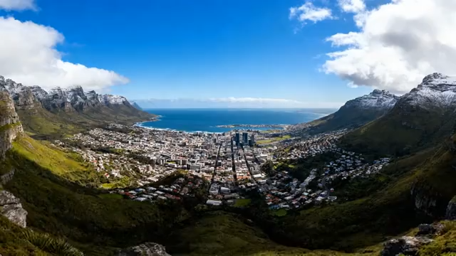 山间城市全景自然风光2451#横屏 