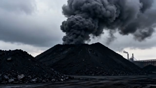  煤矿场黑烟排放场景2355#横屏 	 