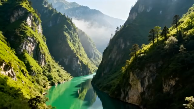 山谷河流自然风光5478#横屏 